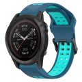 For Garmin Tactix 7 Pro 26mm Two-Color Reverse Buckle Silicone Watch Band(Blue+Teal)