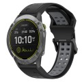 For Garmin Enduro 26mm Two-Color Reverse Buckle Silicone Watch Band(Black+Grey)