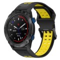 For Garmin Descent MK 2i 26mm Two-Color Reverse Buckle Silicone Watch Band(Black+Yellow)