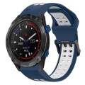 For Garmin Descent MK 2i 26mm Two-Color Reverse Buckle Silicone Watch Band(Blue+White)