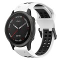 For Garmin Fenix 6S 20mm Two-Color Reverse Buckle Silicone Watch Band(White+Black)