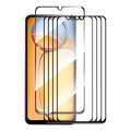 For Xiaomi Redmi 13C 5pcs ENKAY Hat-Prince Full Glue High Aluminum-silicon Tempered Glass Film