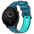 For Garmin Forerunner 955 Sports Two-Color Silicone Watch Band(Blue+Teal)