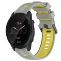 For Garmin Forerunner 945 Sports Two-Color Silicone Watch Band(Grey+Yellow)