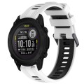 For Garmin Descent G1 Sports Two-Color Silicone Watch Band(White+Black)