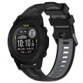 For Garmin Descent G1 Sports Two-Color Silicone Watch Band(Black+Grey)