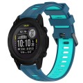 For Garmin Descent G1 Sports Two-Color Silicone Watch Band(Blue+Teal)