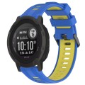 For Garmin Instinct 2 Solar Sports Two-Color Silicone Watch Band(Blue+Yellow)