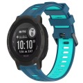 For Garmin Instinct 2 Solar Sports Two-Color Silicone Watch Band(Blue+Teal)