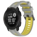 For Garmin Instinct Sports Two-Color Silicone Watch Band(Grey+Yellow)