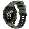 For Garmin Instinct Sports Two-Color Silicone Watch Band(Army Green+Black)