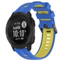 For Garmin Instinct Sports Two-Color Silicone Watch Band(Blue+Yellow)