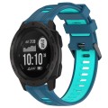 For Garmin Instinct Sports Two-Color Silicone Watch Band(Blue+Teal)