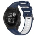 For Garmin Instinct Sports Two-Color Silicone Watch Band(Midnight Blue+White)