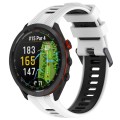 For Garmin Approach S70 47mm Sports Two-Color Silicone Watch Band(White+Black)