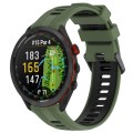 For Garmin Approach S70 47mm Sports Two-Color Silicone Watch Band(Army Green+Black)