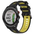 For Garmin Approach S62 Sports Two-Color Silicone Watch Band(Black+Yellow)
