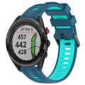 For Garmin Approach S62 Sports Two-Color Silicone Watch Band(Blue+Teal)