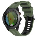 For Garmin Approach S60 Sports Two-Color Silicone Watch Band(Army Green+Black)
