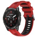 For Garmin EPIX Pro 47mm Sports Two-Color Silicone Watch Band(Red+Black)