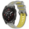 For Garmin EPIX Pro 47mm Sports Two-Color Silicone Watch Band(Grey+Yellow)