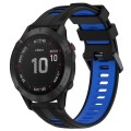 For Garmin Fenix 6 Pro Sports Two-Color Silicone Watch Band(Black+Blue)