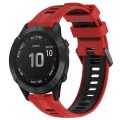 For Garmin Fenix 6 Pro Sports Two-Color Silicone Watch Band(Red+Black)