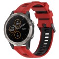 For Garmin Fenix 5 Plus Sports Two-Color Silicone Watch Band(Red+Black)