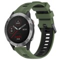 For Garmin Fenix 6 Solar Sports Two-Color Silicone Watch Band(Army Green+Black)