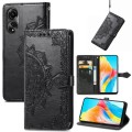 For OPPO A78 4G Mandala Flower Embossed Leather Phone Case(Black)