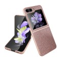 For Samsung Galaxy Z Flip5 5G Glitter Powder Skin PU All-inclusive Phone Case(Rose Gold)