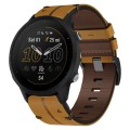 For Garmin Forerunner 955 22mm Leather Textured Watch Band(Brown)