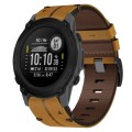 For Garmin Descent G1 22mm Leather Textured Watch Band(Brown)