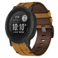 For Garmin Instinct 2 22mm Leather Textured Watch Band(Brown)