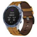 For Garmin Fenix 6 GPS 22mm Leather Textured Watch Band(Brown)