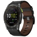 For Garmin Enduro 2 26mm Leather Textured Watch Band(Black)