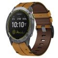 For Garmin Enduro 26mm Leather Textured Watch Band(Brown)