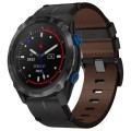 For Garmin Descent MK 2i 26mm Leather Textured Watch Band(Black)