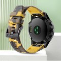 For Garmin Fenix 6 Sapphire GPS 22mm Camouflage Silicone Watch Band(Camouflage Yellow)