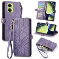 For OnePlus Nord 3 Geometric Zipper Wallet Side Buckle Leather Phone Case(Purple)