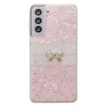 For Samsung Galaxy S22+ 5G Shell Pattern Bow TPU Phone Protective Case(Pink)