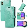 For Samsung Galaxy A05 Mandala Flower Embossed Leather Phone Case(Green)