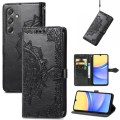 For Samsung Galaxy A15 Mandala Flower Embossed Leather Phone Case(Black)