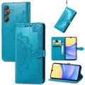 For Samsung Galaxy A15 Mandala Flower Embossed Leather Phone Case(Blue)