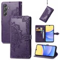 For Samsung Galaxy A15 Mandala Flower Embossed Leather Phone Case(Purple)