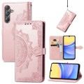 For Samsung Galaxy A15 Mandala Flower Embossed Leather Phone Case(Rose Gold)