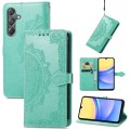 For Samsung Galaxy A15 Mandala Flower Embossed Leather Phone Case(Green)