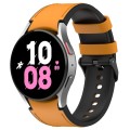 For Samsung Galaxy Watch 6 Silicone Leather Black Buckle Watch Band(Yellow)