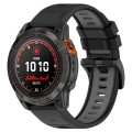 For Garmin Fenix 7 Pro 47mm 22mm Sports Two-Color Silicone Watch Band(Black+Grey)
