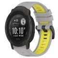 For Garmin  Instinct 2 Solar 22mm Sports Two-Color Silicone Watch Band(Grey+Yellow)
